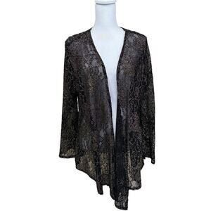 Chico's black/gold lace jacket/cardigan, 1(small), bling, shiny, evening